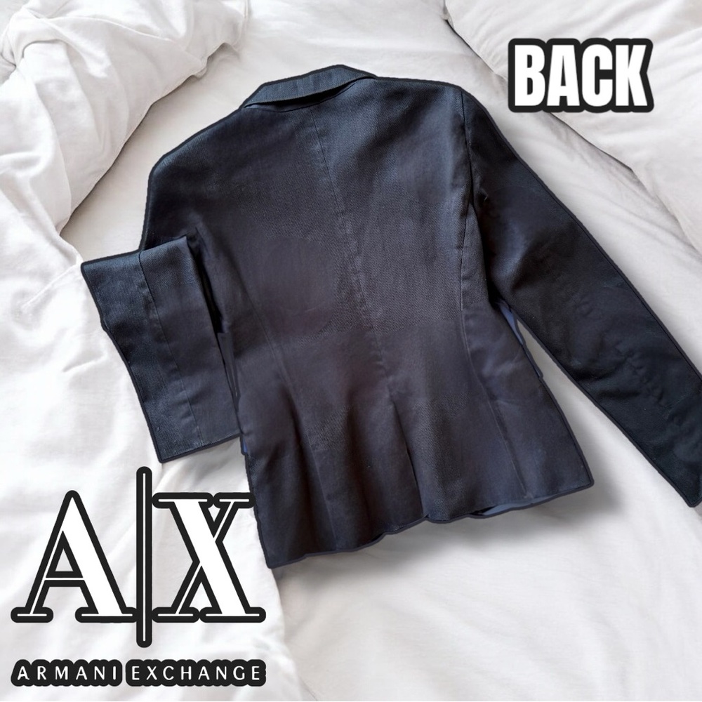 Gorgeous Armani Exchange Black Blazer, Tailored, One Button, Satin Back Collar - Picture 9 of 15
